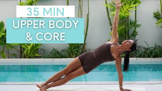 35 MIN UPPER BODY & CORE WORKOUT || At-Home Pilates (No Equipment) screenshot 2