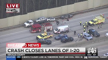 Westbound I-20 shut down following accident