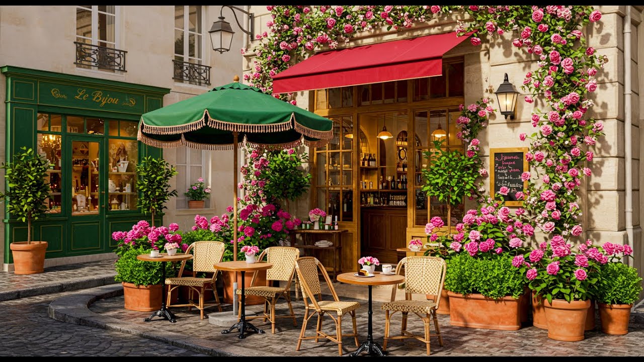 📚 Study & Work at Outdoor Cafe – Soft Jazz Background Music for Focus and Productivity