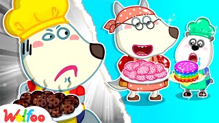 Me vs Grandma Cooking Challenge with Wolfoo| Genius Food Hacks with Rainbow Cookies | Wolfoo Channel