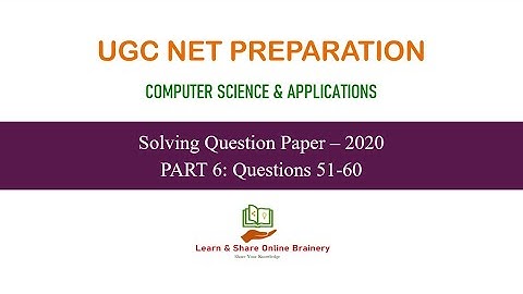 UGC NET Computer Science and Applications - Solving Question Paper - 2020 - Part 6 in Tamil