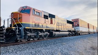 Bnsf 5072 H2 C44-9W W H4 Sd75M Trailing On Intermodal