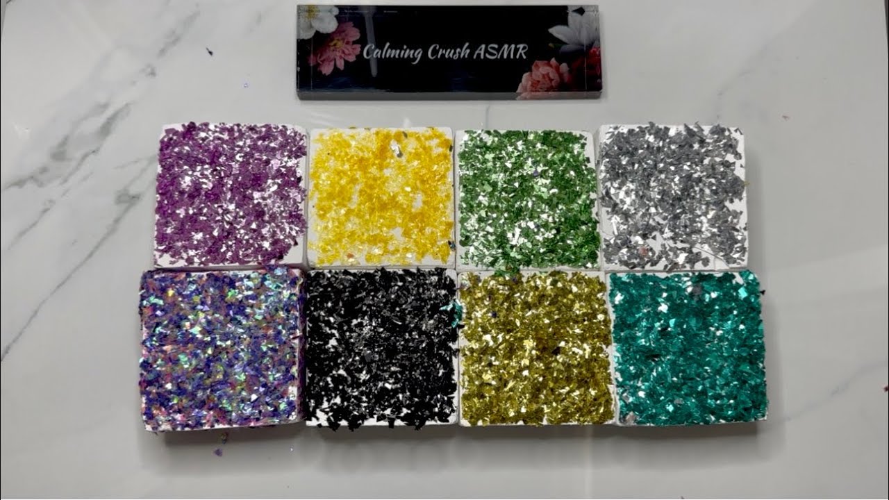 Crunchy Glassy Full Box of Fresh Gym Chalk Blocks with Confetti | ASMR 