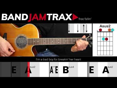 Free Fallin' - Tom Petty | EASY GUITAR LESSON | Scrolling Chords & Lyrics