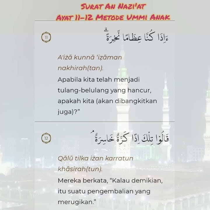 An Nazi'at Ayat 11-12 Metode Ummi Anak #Short