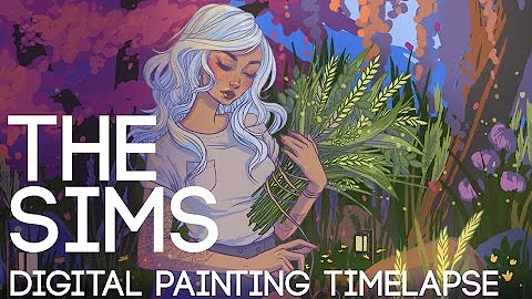 The Sims Digital Painting Timelapse and GIVEAWAY /...