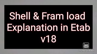 Celebrity Explanation of shell & Fram load in etab v 18 Profile