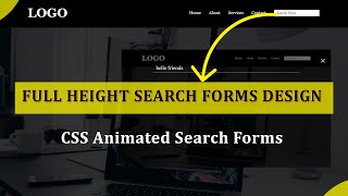How To Create An Full Height & Width Search Form Website Design Using HTML CSS And JS | Animations
