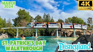 Disneyland Walkthrough-St Patricks Day 2024 4K