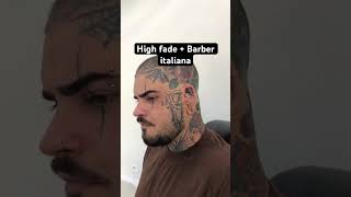 Corte de cabelo high fade mais barba italiana
