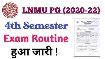 Lnmu pg 4th semester exam form date extended | (2020-22)