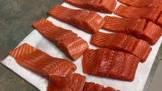 Как приготовить вкусный шашлык из красной рыбы.. How to make a delicious salmon kebab