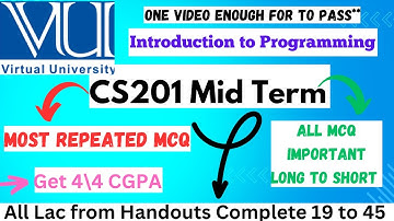 CS201 Midterm Preparation 2025 || cs201 midterm current papers 2025