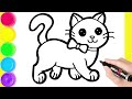 How to draw a cat house diamond and cake  drawing tutorial art