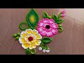 3 beautiful flowers design rangoli unique flowers design simple rangoli design