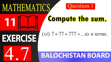 11th Math Exercise 4.7 Question 1(vi) | Geometric Series |  Sum the series | Compute the sum | BBISE
