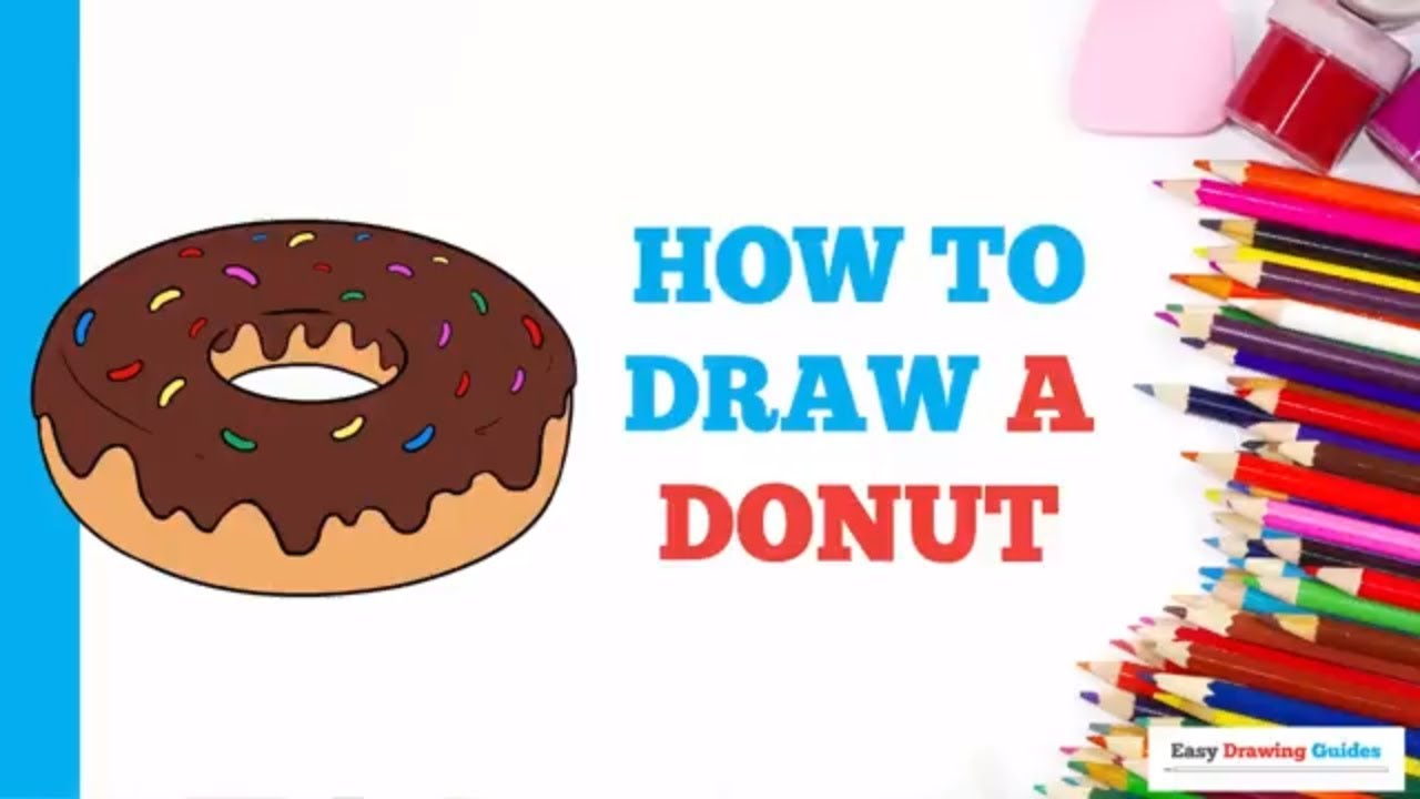 How to Draw a Donut in a Few Easy Steps Drawing Tutorial for Kids and 