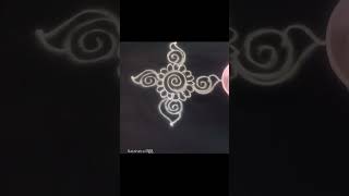 freehand kolam design ✨| #muggulu #easymuggulu#shorts #easykolam #simplerangoli #trending #rangoli