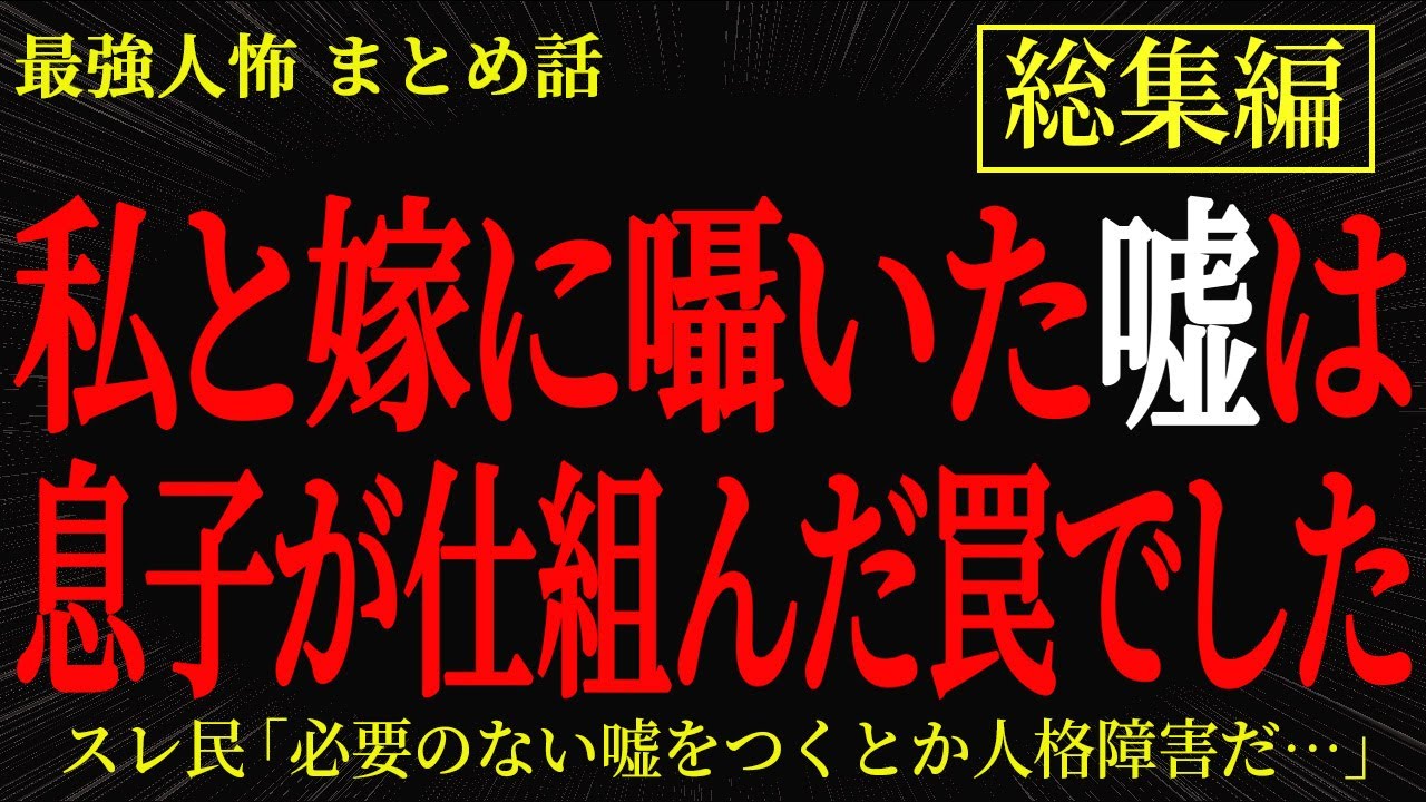 【総集編】【2chヒトコワ】私と嫁に囁いた嘘は息子が仕組んだ罠でした【作業用】【睡眠用】