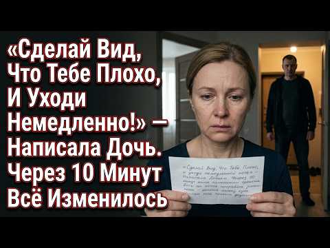 «Сделай Вид, Что Тебе Плохо, И Уходи Немедленно!» — Написала Дочь. Через 10 Минут Всё Изменилось