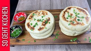 Türkisches Brot Bazlama schnell aus der Pfanne