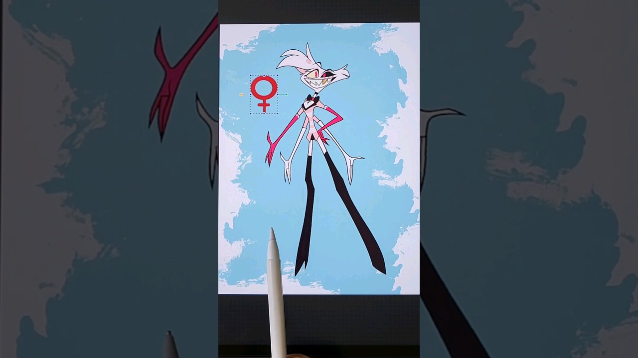 ⁣Angel Dust from Hazbin Hotel | gender swapping ✨️ #hazbinhotel #angeldust #diy #craft #painting #art