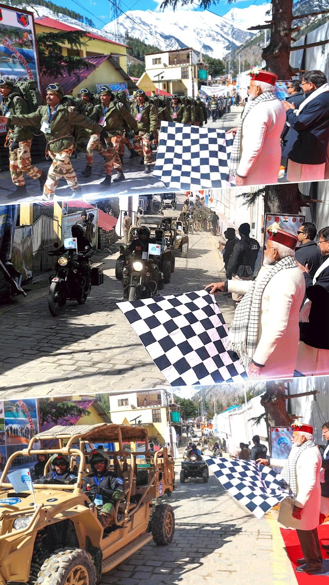 PM Modi flags off a trek and bike rally from Harsil, Uttarakhand | #shorts