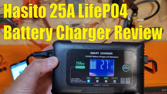 LOSSIGY 12V 10A Lifepo4 Battery Charger, Intelligent Lithium Battery  Charger, Trickle Charger, 0V Starting Charger, Suitable for All Batteries  and