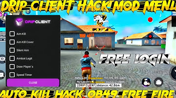 DRIP CLIENT FREE MOD MENU | NO BAN NO BLACKLIST | FREE FIRE HG CHEAT MOD APK FREE | CS RANK WORKING