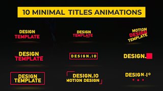 Minimal Titles Animations After Effects Template