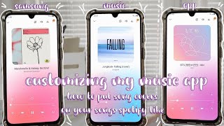 how to put song photo covers on your music app | spotify like | customizing my samsung music app screenshot 5