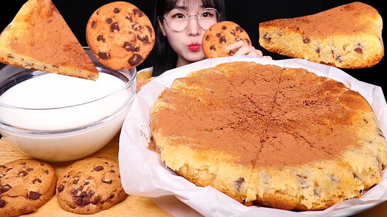 ASMR MUKBANG |  버터 1통 들어간 초콜릿칩 버터 쿠키 먹방 GIANT CHOCOLATE CHIP COOKIES  クリームケーキク