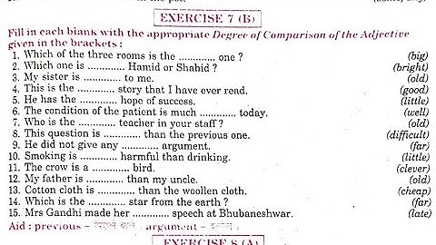 Syntax Exercise 7 B Adjective Error from excellent book class 12 solved by Ramesh Sir