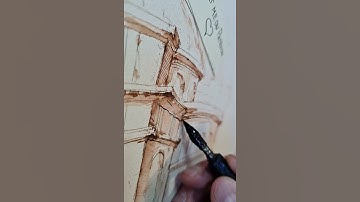 Pen and ink, 10, ASMR architectural sketching and drawing.Beautiful sounds and experiences relax