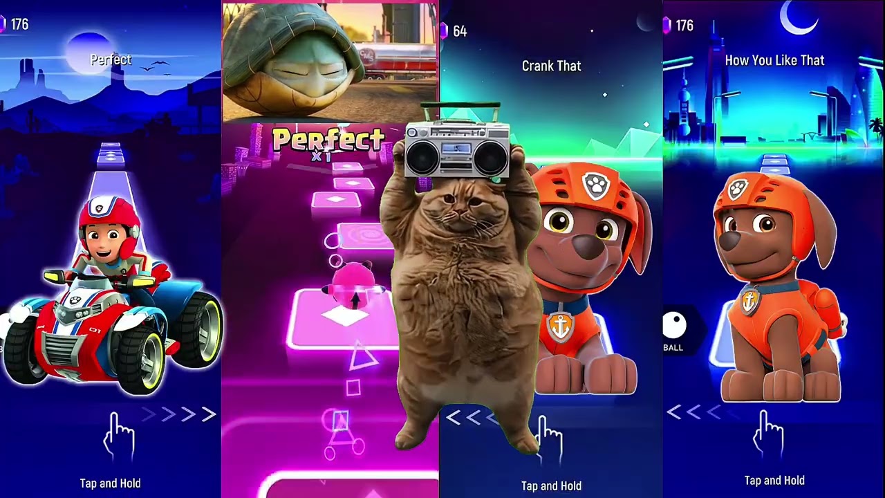 Paw Patrol Team Sky vs Ryder vs Rublle vs Chase Coffin Dance Music Tiles hop Edm Rush