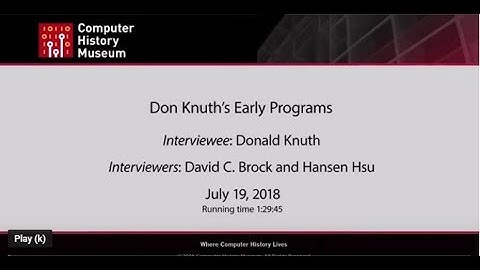 Don Knuth’s Early Programs