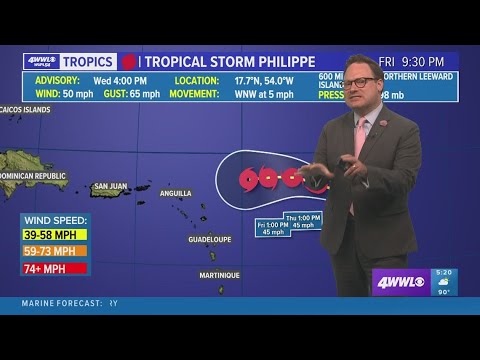 Tropical Update: Philippe expected to weaken this weekend - YouTube