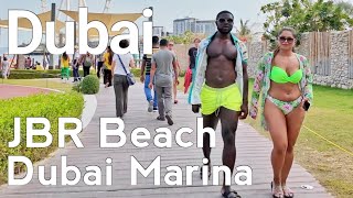 Dubai [4K] Amazing JBR Beach, Dubai Marina Walking Tour 🇦🇪