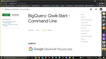 BigQuery: Qwik Start - Command Line [GSP071] | Qwiklabs | Google Cloud Platform