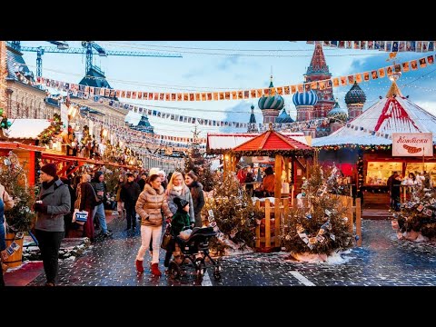 Новогодняя СКАЗКА: Ярмарка ГУМ открытие КАТКА | Центр Москвы #сейчас #стрим #москва #онлайн #музыка