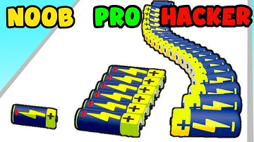 NOOB vs PRO vs HACKER | In Battery Run 3D | Levels 1-8 | B8 Gamer