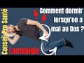 Quelques positions à adopter pour dormir avec une lombalgie