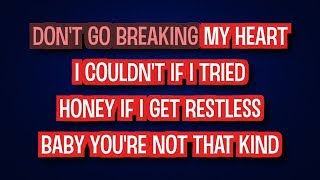 Video thumbnail of "Elton John - Don't Go Breaking My Heart (Karaoke Version)"