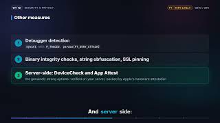 Jailbreak detection, anti-tampering, obfuscation — what's realistic | iOS Interview Q203