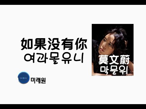 [중국노래]한글가사/해석/자막/병음 막문위(莫文蔚)의 만약 당신이 없었다면(如果没有你 여과몰유니)