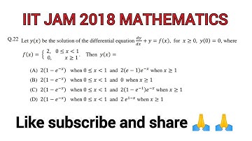 IIT JAM 2018 MATHEMATICS II ORDINARY DIFFERENTIAL EQUATION