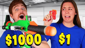 $1 vs. $1000 NERF Gun Challenge!