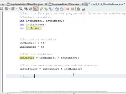 011 Using Operators And Modulus Division In Java Youtube