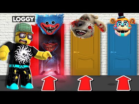 LOGGY CHOOSE THE CORRECT DOOR TO ESCAPE HUGGY WUGGY
