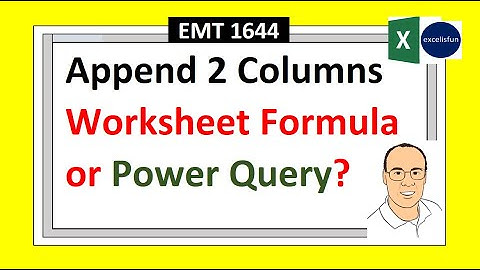 Stack 2 Columns (Append). INDEX Function or Power Query? Excel Magic Trick 1644.